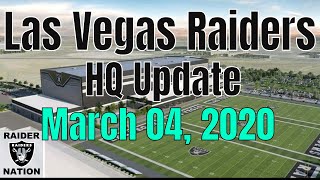 Las vegas raiders headquarters construction update taken on wednesday,
march 04, 2020. the video starts out west end of which is ...