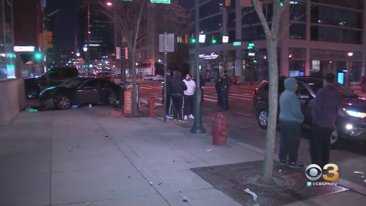 Man Crashes Car Into Center City Building - YouTube