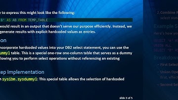 Implementing Hardcoded Values in DB2 Select Statement