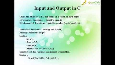 C Input and Output functions Tutorial GOITSTORE.COM