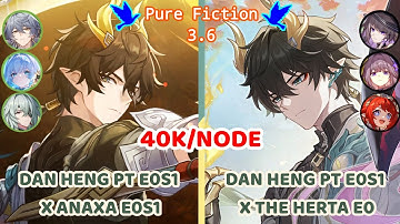 Pure Fiction 3.6 - Dan Heng PT E0S1 with Anaxa E0S1 & The Herta E0 full 40k - Honkai Star Rail 