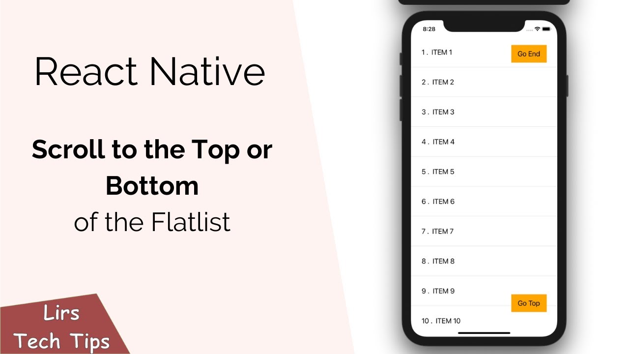 React Native: Scroll to the Top or Bottom of the FlatList - YouTube React Native: Scroll To The Top Or Bottom Of The Flatlist - Youtube
