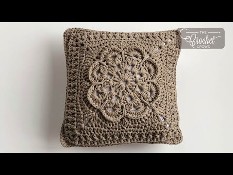 Crochet Textured Flower Pillow | INTERMEDIATE | The Crochet Crowd