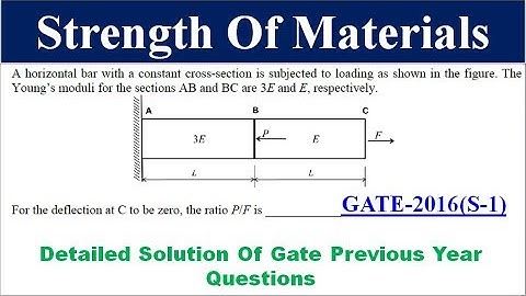 Strength Of Material || Detailed Solution Of Gate Numerical || GATE-2016 (SET-1) || A24 knowledge