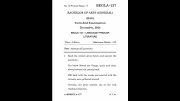 BEGLA-137 Dec 2024 | IGNOU Previous Year Question Paper