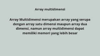 mata pelajaran informatika menggunakan array dan fungsi