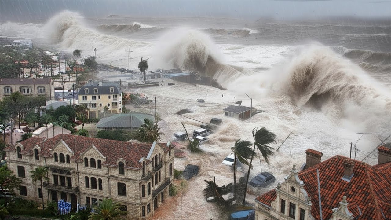 Tragedy in France and Netherlands! Storm Benjamin and giant waves hit the entire island