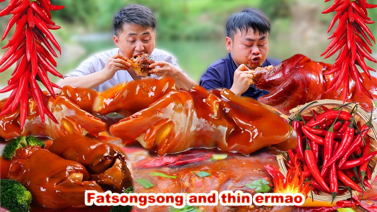 mukbang | Make super large cow hooves delicious  | Chinese food | songsong and ermao