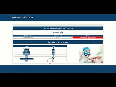 Diabetes Prediction System Project on Python, Django and Machine Learning