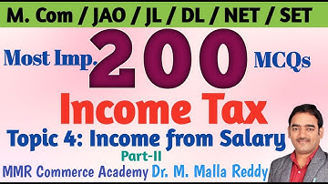 #Commerce Bits | Income Tax | Income from Salary | Part II | M. Com Entrance | Dr. M.  Malla Reddy