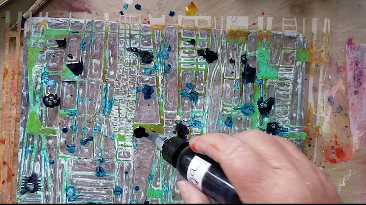 Use watercolor inks and stencils on a gel plate wi...
