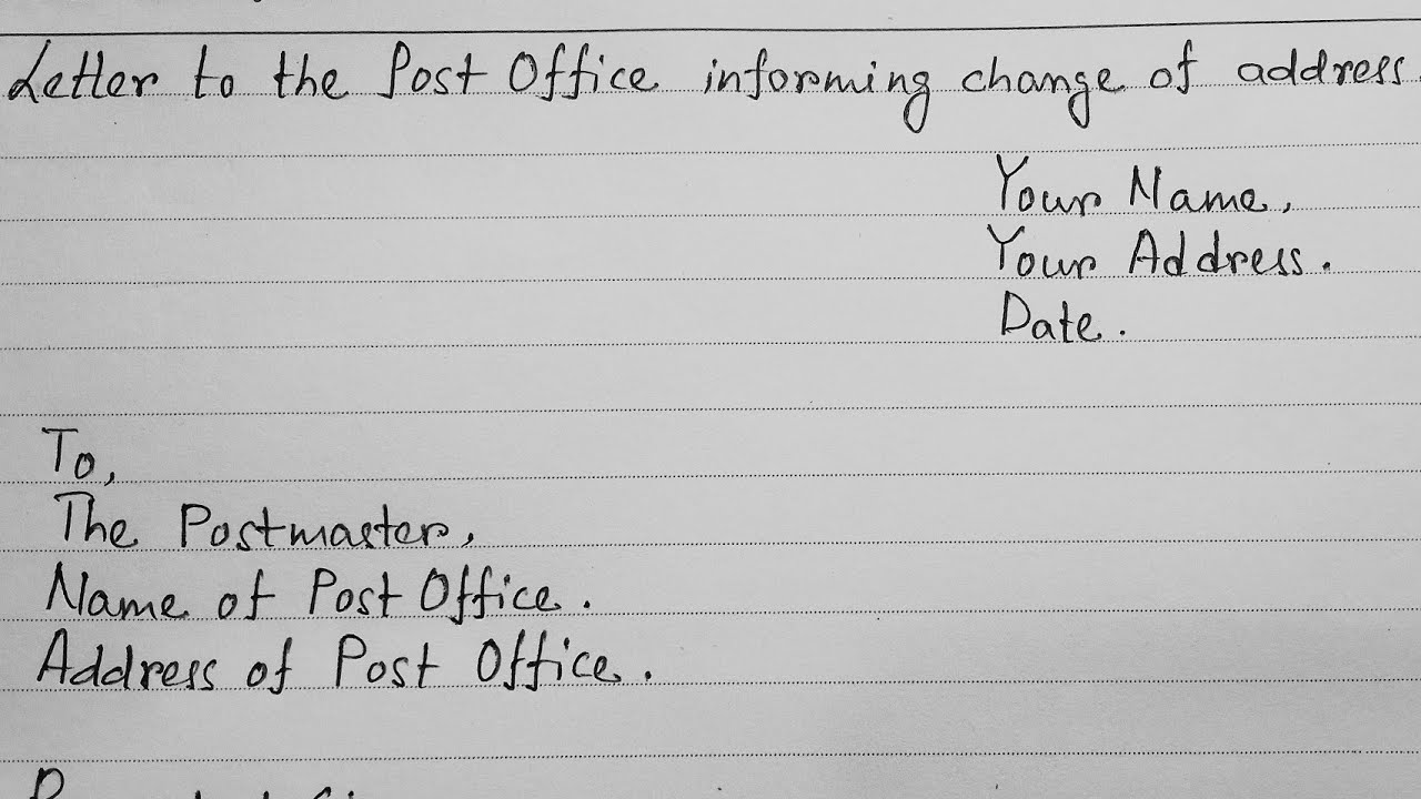 application letter for post office box number