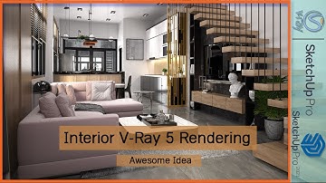 Sketchup V-Ray 5 Tips Find Your Fast Render Setting, interior Rendering How to Add Light #130