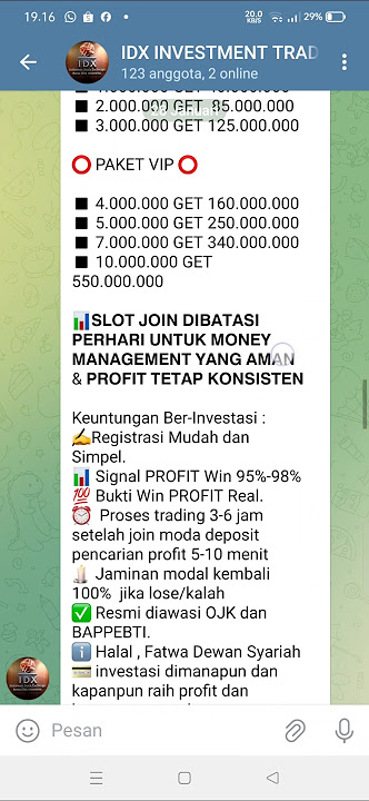 Hati-hati Penipuan Telegram Investasi Treding !