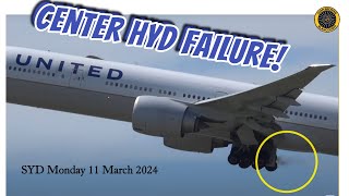 United B777 #830 SYD Center Hydraulic System Failure