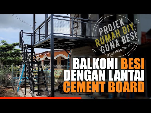 #30 Design Balkoni Minimalist Guna Besi Hollow dan Lantai Guna Cement Board class=