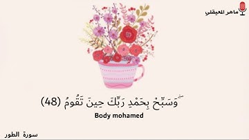 قرآن كريم بصوت ماهر المعيقلي||وأصبر لحكم ربك فإنك بأعيننا🌺💛