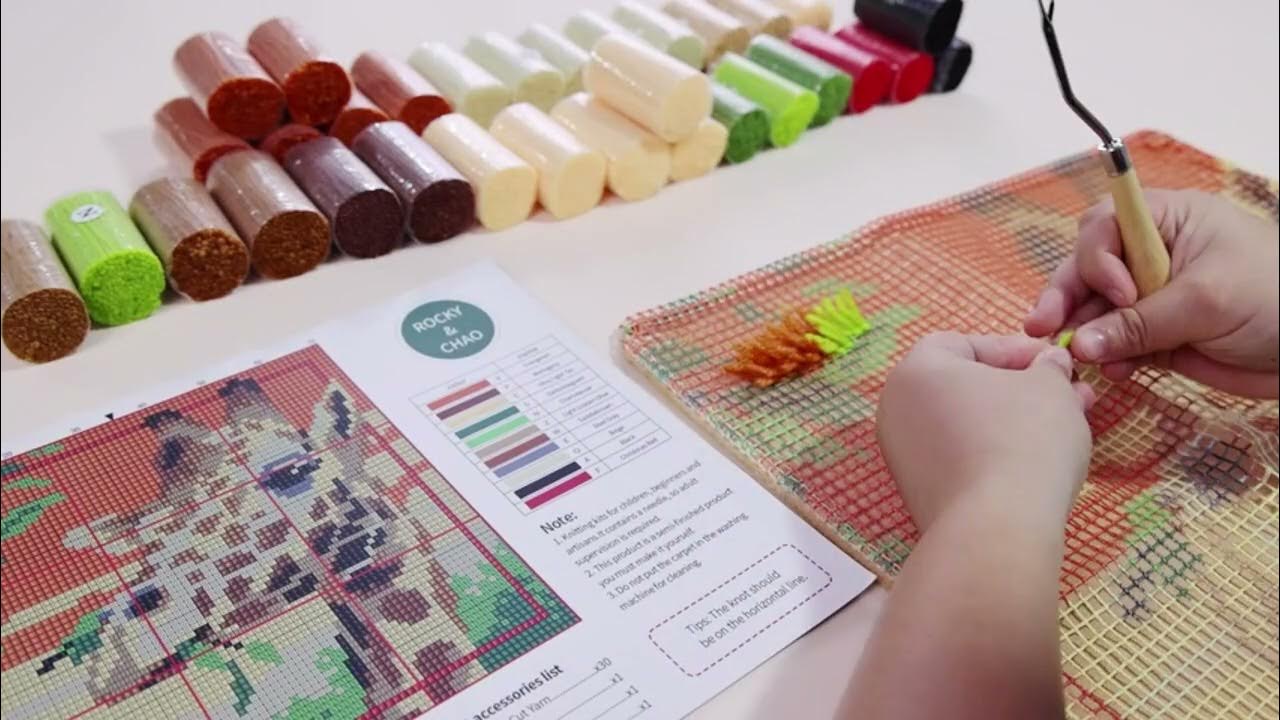 DIY Pillow Giraffe Pillowcase Latch Hook Starter Kit diyhomedecor 