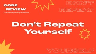 Don't Repeat Yourself in JavaScript - Code Review