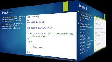 Hafta12 - Ders 004) Stored Procedure Örnekleri