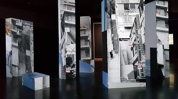 10.000 Moving Cities – Same but Different, real cubes, Fundación Telefónica Madrid, by Marc Lee