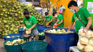Crazy Skills! Amazing Coconut Cutting Master - Thailand Street Food