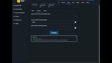 Un-staking WAX / WAXP Token using wax.bloks.io