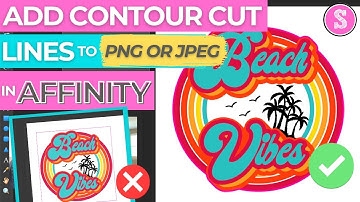 Affinity Designer Tutorial Beginner: Add Contour Cut Lines for PNG & JPEG (No More Box)