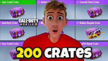 200+ FREE CRATE UNBOXING in COD MOBILE 🤯 (i got lucky)