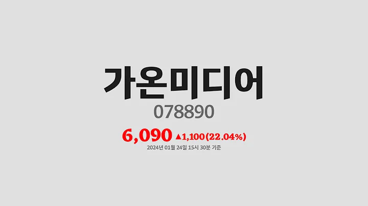 가온미디어주가분석(078890) 2024년 01월 24일기준