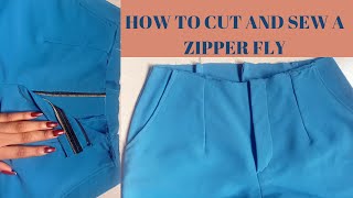 EASIEST steps on how to cut & sew a ZIPPER FLY for beginners