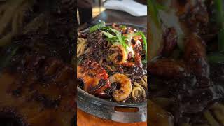 🇰🇷한국 해물철판 짜장면 비주얼🤤 korea black-bean-sauce noodles