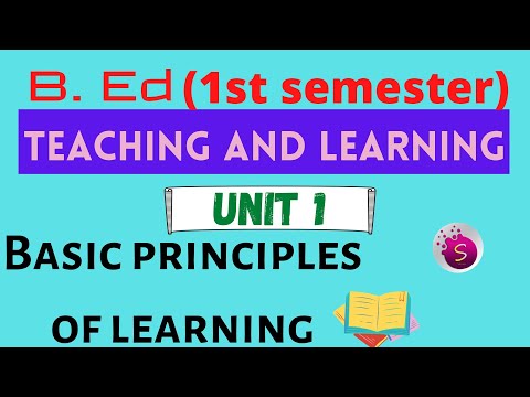 Basic principles of learning / unit 1 / teaching and learning / b. Ed 1st semester