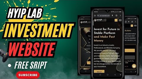 Setup Your Hyip investment Website ll Hyip Lab investment source Code 🔥