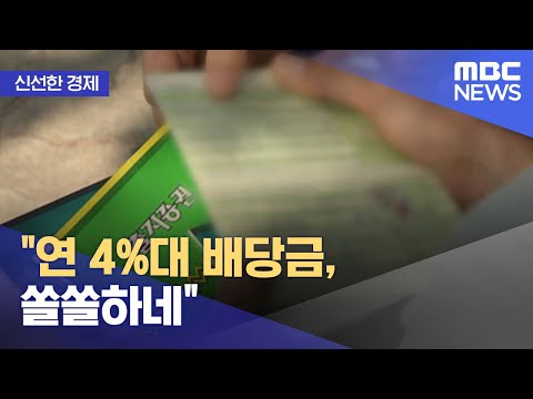   신선한 경제 연 4 대 배당금 쏠쏠하네 2022 04 08 뉴스투데이 MBC