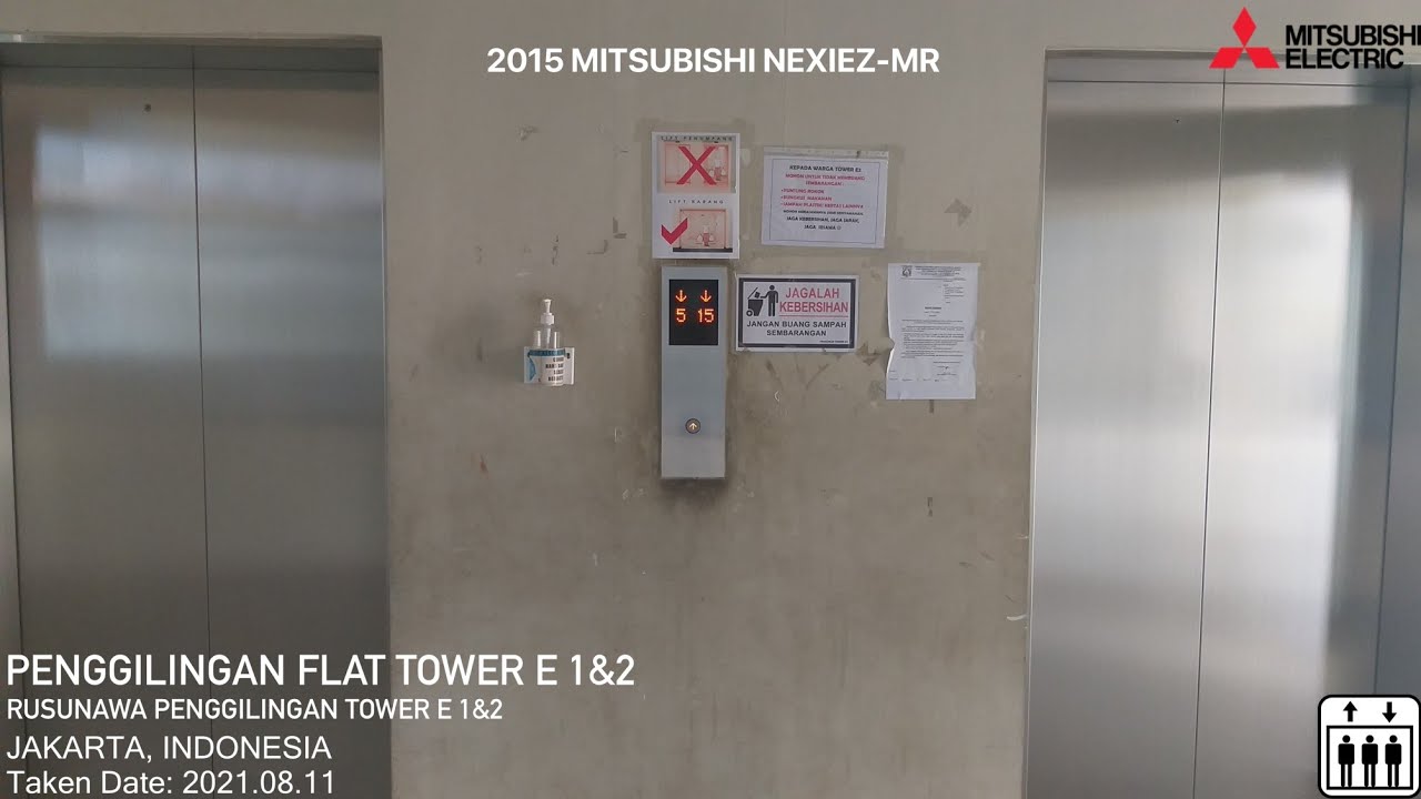 Mitsubishi Traction Elevators at Penggilingan Flat (Rusunawa Penggilingan) Tower E 1&2, Jakarta