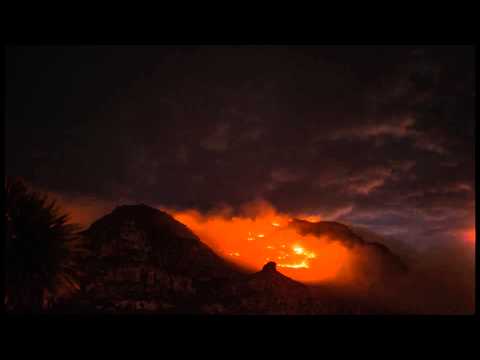 Mountain Fire Time-lapse. Lakeside, Cape Town.