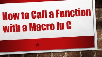 How to Call a Function with a Macro in C