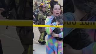 Dog Rescued by firefighters from a house fire 🔥🥹 #rescue #fire #kindness #love