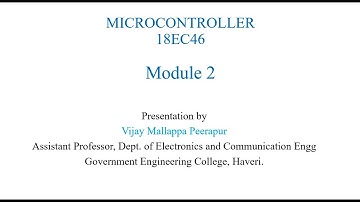 18EC46 MICROCONTROLLER  - Module 2   Branch Instructions 2