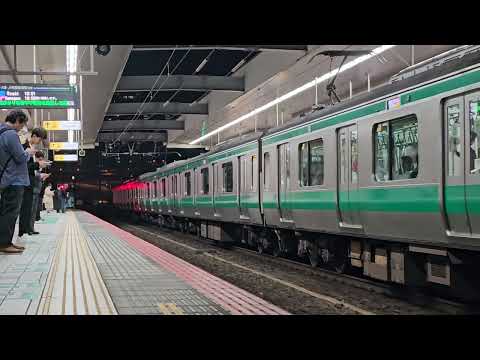 E233系7000番台ハエ121編成 りんかい線東雲駅到着から発車