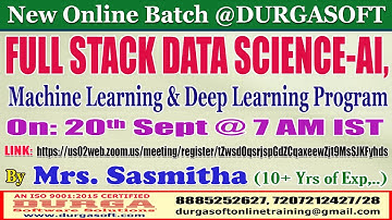 FULL STACK DATA SCIENCE-AI Online Training @ DURGASOFT