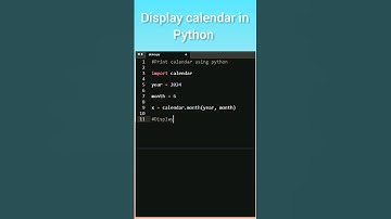 Display calendar using Python #python #shorts