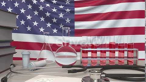 Clinic Laboratory Equipment on American Flag Background | Motion Graphics - Envato elements
