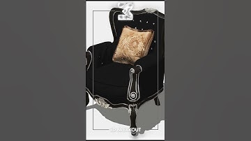 Classic Black and Silver Velvet Sofa - Sketchup Model free download