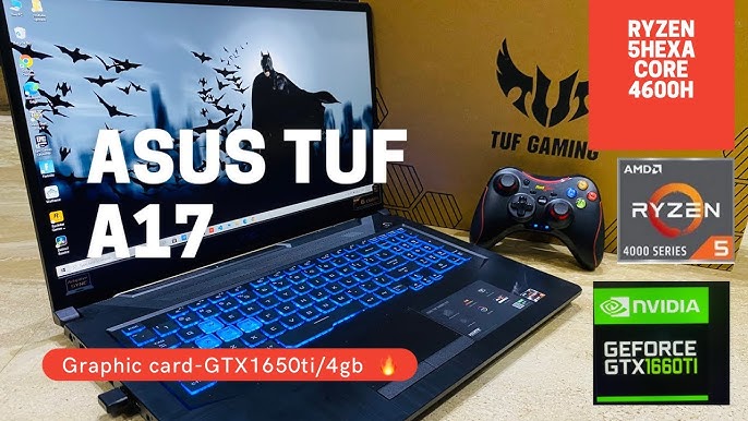 ASUS TUF Gaming A17 Gaming Laptop, 17.3” 144Hz FHD IPS-Type Display, AMD  Ryzen 5 4600H, GeForce GTX 1650, 8GB DDR4, 512GB PCIe SSD, RGB Keyboard