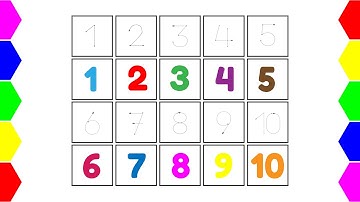 Learn Numbers For Preschool l Follow the dots and write color numbers with a marker pen