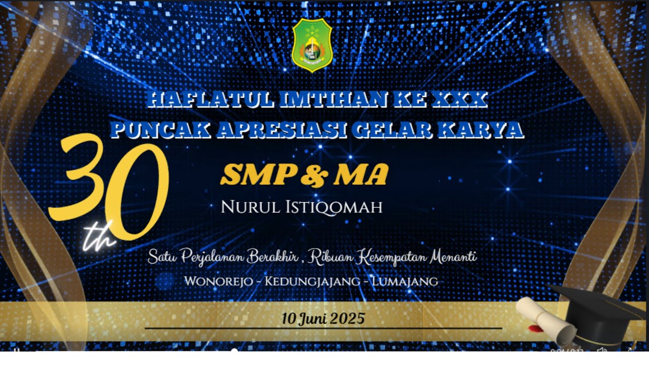 HAFLATUL IMTIHAN KE XXX  PUNCAK APRESIASI GELAR KARYA || PP NURUL ISTIQOMAH WONOREJO LUMAJANG