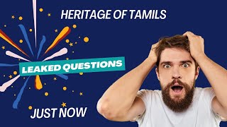 Heritage of Tamils | Leaked question | தமிழர் மரபு | Important questions | GE3152 | Tamilans