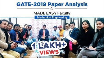 GATE 2019 Paper Analysis by MADE EASY Faculty | Mechanical Engineering